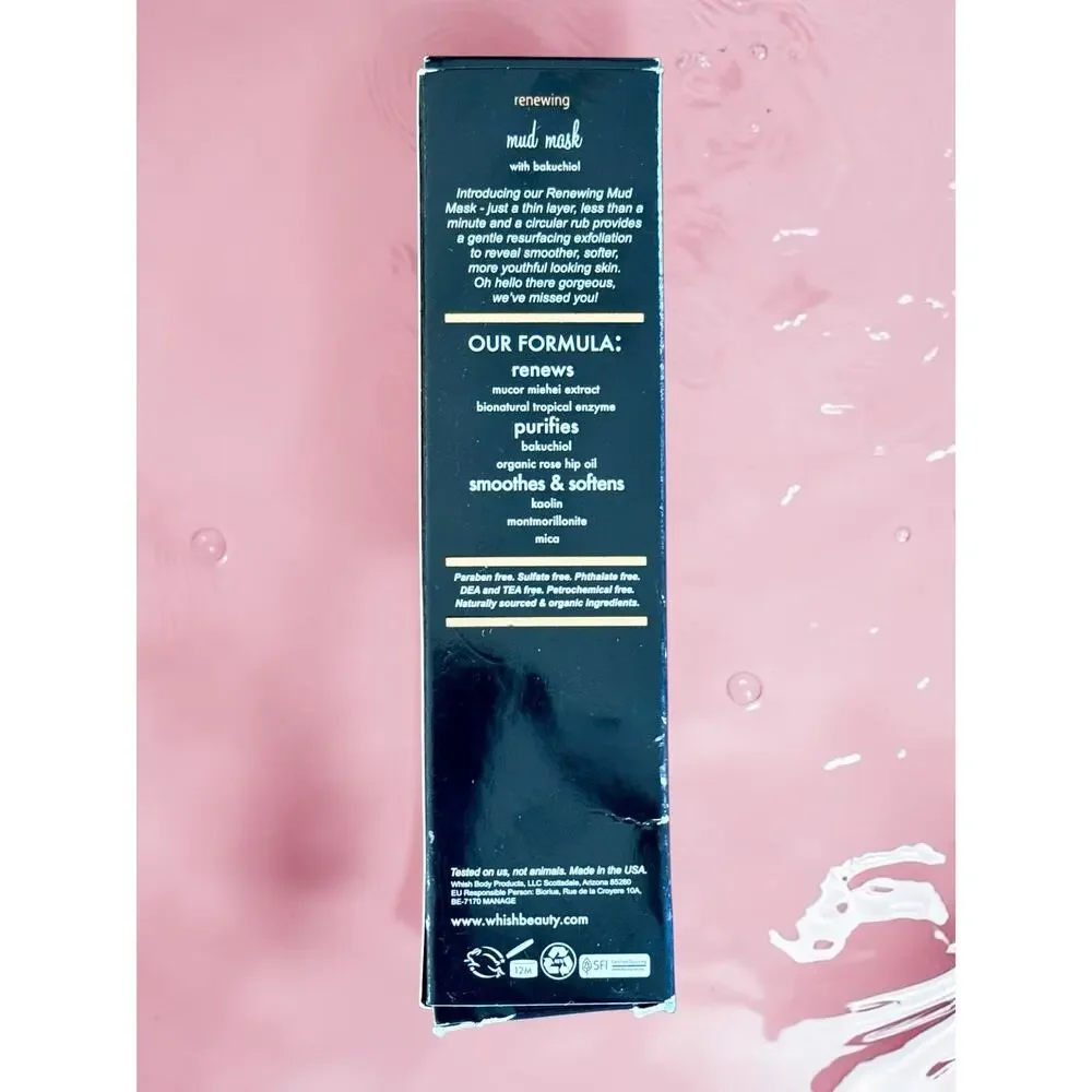 Whish Renewing Mud Mask with Bakuchiol 2 oz / 60ml NIB